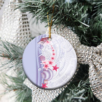 Purple Plumeria Sea Shell Ceramic Ornament Starfish Polynesian Pattern - Polynesian Pride