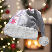 Purple Plumeria Sea Shell Christmas Santa Hat Starfish Polynesian Pattern - Polynesian Pride