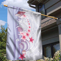 Purple Plumeria Sea Shell Garden Flag Starfish Polynesian Pattern - Polynesian Pride