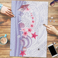 Purple Plumeria Sea Shell Puzzle Starfish Polynesian Pattern - Polynesian Pride