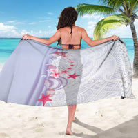 Purple Plumeria Sea Shell Sarong Starfish Polynesian Pattern - Polynesian Pride