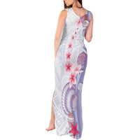 Purple Plumeria Sea Shell Tank Maxi Dress Starfish Polynesian Pattern - Polynesian Pride