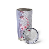 Purple Plumeria Sea Shell Tumbler Cup Starfish Polynesian Pattern - Polynesian Pride