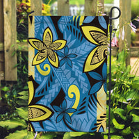Plumeria Polynesian Pattern Garden Flag Unique Fantasy Blue Yellow LT01 Garden Flag Blue - Polynesian Pride