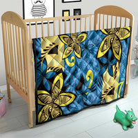 Plumeria Polynesian Pattern Quilt Unique Fantasy Blue Yellow LT01 - Polynesian Pride