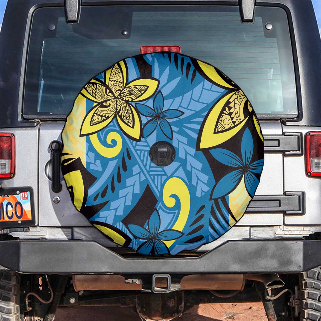 Plumeria Polynesian Pattern Spare Tire Cover Unique Fantasy Blue Yellow LT01 Blue - Polynesian Pride