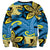 Plumeria Polynesian Pattern Sweatshirt Unique Fantasy Blue Yellow