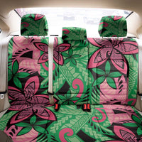 Plumeria Polynesian Pattern Back Car Seat Cover Unique Fantasy Green Pink
