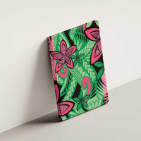 Plumeria Polynesian Pattern Canvas Wall Art Unique Fantasy Green Pink