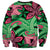 Plumeria Polynesian Pattern Sweatshirt Unique Fantasy Green Pink