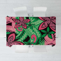 Plumeria Polynesian Pattern Tablecloth Unique Fantasy Green Pink