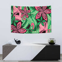 Plumeria Polynesian Pattern Tapestry Unique Fantasy Green Pink LT01 - Polynesian Pride