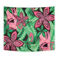 Plumeria Polynesian Pattern Tapestry Unique Fantasy Green Pink LT01 - Polynesian Pride