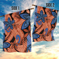 Plumeria Polynesian Pattern Garden Flag Unique Fantasy Orange Blue LT01 - Polynesian Pride