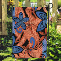Plumeria Polynesian Pattern Garden Flag Unique Fantasy Orange Blue LT01 Garden Flag Orange - Polynesian Pride