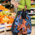 Plumeria Polynesian Pattern Grocery Bag Unique Fantasy Orange Blue