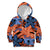 Plumeria Polynesian Pattern Kid Hoodie Unique Fantasy Orange Blue