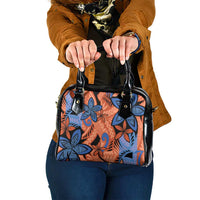 Plumeria Polynesian Pattern Shoulder Handbag Unique Fantasy Orange Blue LT01 One Size Orange - Polynesian Pride