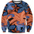 Plumeria Polynesian Pattern Sweatshirt Unique Fantasy Orange Blue