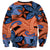 Plumeria Polynesian Pattern Sweatshirt Unique Fantasy Orange Blue