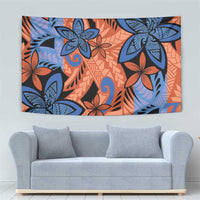 Plumeria Polynesian Pattern Tapestry Unique Fantasy Orange Blue LT01 - Polynesian Pride