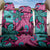 Plumeria Polynesian Pattern Back Car Seat Cover Unique Fantasy Pink Teal
