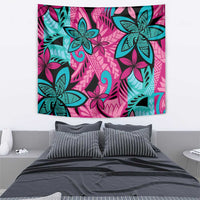 Plumeria Polynesian Pattern Tapestry Unique Fantasy Pink Teal LT01 - Polynesian Pride