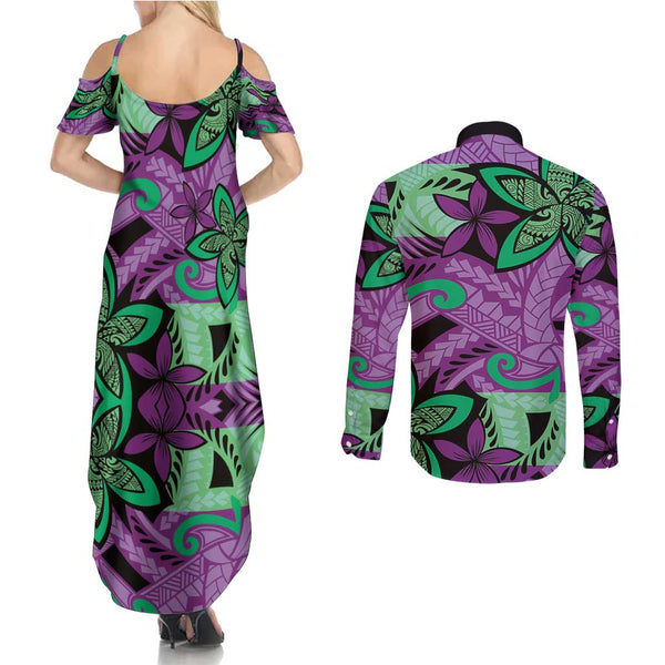 Pineapple Skull Couples Matching Summer Maxi Dress and Long Sleeve Button Shirts Sumer Time TS04 main image 1