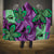 Plumeria Polynesian Pattern Hooded Blanket Unique Fantasy Purple Green