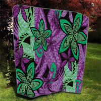 Plumeria Polynesian Pattern Quilt Unique Fantasy Purple Green LT01 - Polynesian Pride