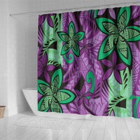 Plumeria Polynesian Pattern Shower Curtain Unique Fantasy Purple Green LT01 - Polynesian Pride