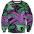 Plumeria Polynesian Pattern Sweatshirt Unique Fantasy Purple Green