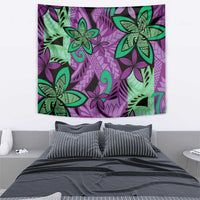 Plumeria Polynesian Pattern Tapestry Unique Fantasy Purple Green LT01 - Polynesian Pride