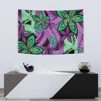 Plumeria Polynesian Pattern Tapestry Unique Fantasy Purple Green LT01 - Polynesian Pride