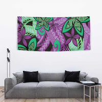 Plumeria Polynesian Pattern Tapestry Unique Fantasy Purple Green LT01 - Polynesian Pride