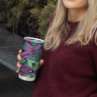 Plumeria Polynesian Pattern Tumbler Cup Unique Fantasy Purple Green