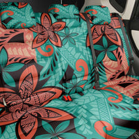 Plumeria Polynesian Pattern Back Car Seat Cover Unique Fantasy Teal Orange