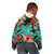 Plumeria Polynesian Pattern Kid Hoodie Unique Fantasy Teal Orange