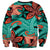Plumeria Polynesian Pattern Sweatshirt Unique Fantasy Teal Orange