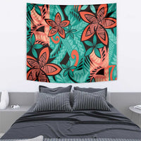 Plumeria Polynesian Pattern Tapestry Unique Fantasy Teal Orange LT01 - Polynesian Pride