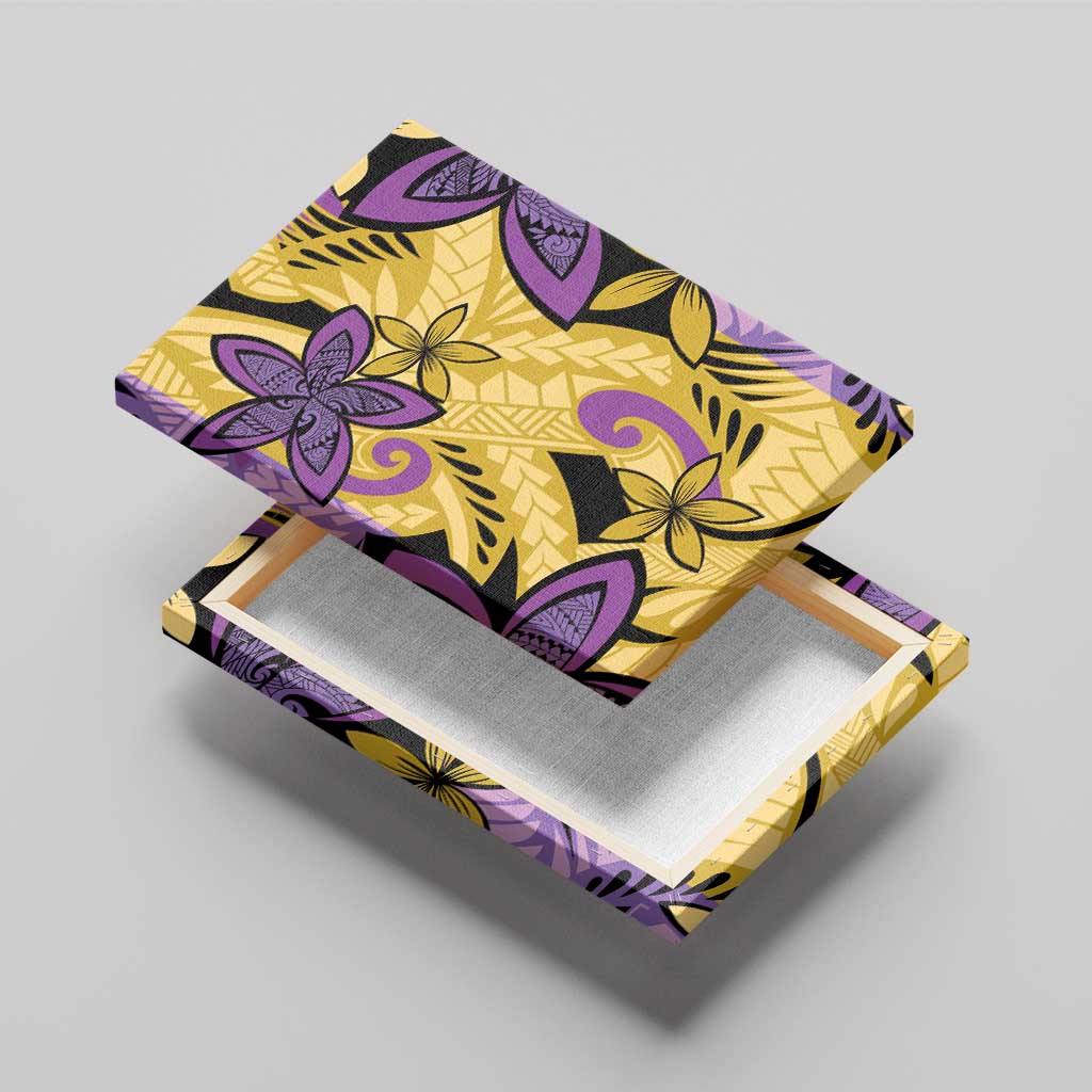 Plumeria Polynesian Pattern Canvas Wall Art Unique Fantasy Yellow Purple LT01 - Polynesian Pride