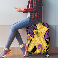 Plumeria Polynesian Pattern Luggage Cover Unique Fantasy Yellow Purple LT01 - Polynesian Pride