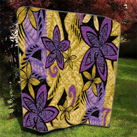 Plumeria Polynesian Pattern Quilt Unique Fantasy Yellow Purple