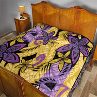 Plumeria Polynesian Pattern Quilt Unique Fantasy Yellow Purple