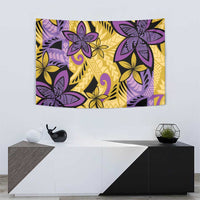 Plumeria Polynesian Pattern Tapestry Unique Fantasy Yellow Purple LT01 - Polynesian Pride