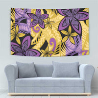 Plumeria Polynesian Pattern Tapestry Unique Fantasy Yellow Purple LT01 - Polynesian Pride