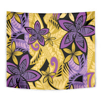 Plumeria Polynesian Pattern Tapestry Unique Fantasy Yellow Purple LT01 - Polynesian Pride