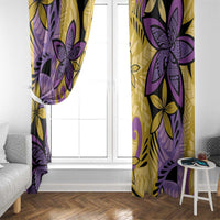 Plumeria Polynesian Pattern Window Curtain Unique Fantasy Yellow Purple