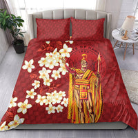 Hawaii King Kamehameha Bedding Set Plumeria Lauhala Pattern