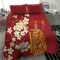 Hawaii King Kamehameha Bedding Set Plumeria Lauhala Pattern